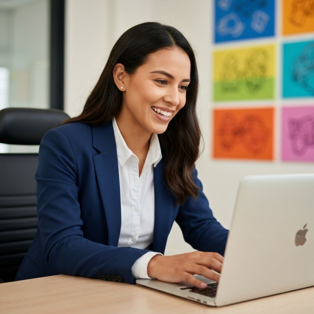 Laptop ile danışman görüşmesi yapan kişi